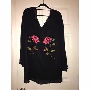 Casual cute black floral dress